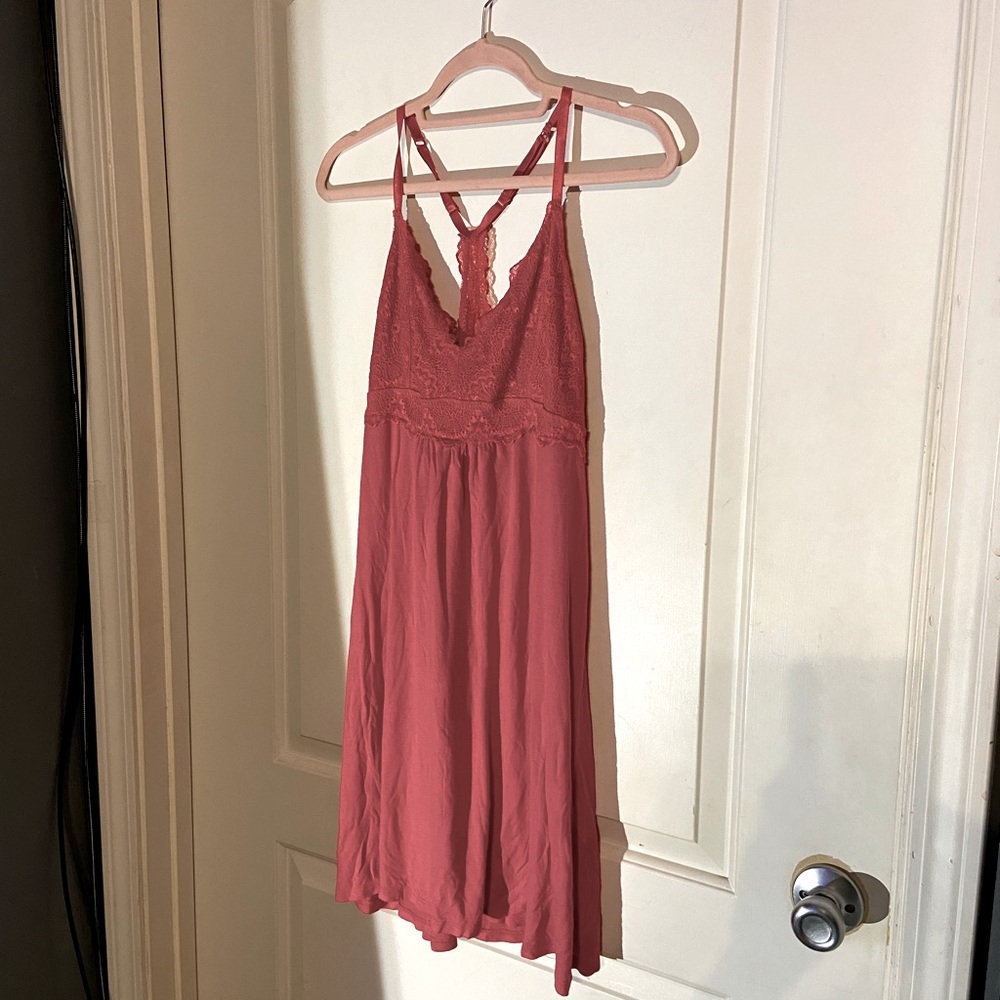 Tahari Womens Lace Trim Pajama Lounge Chemise Nightgown 
L